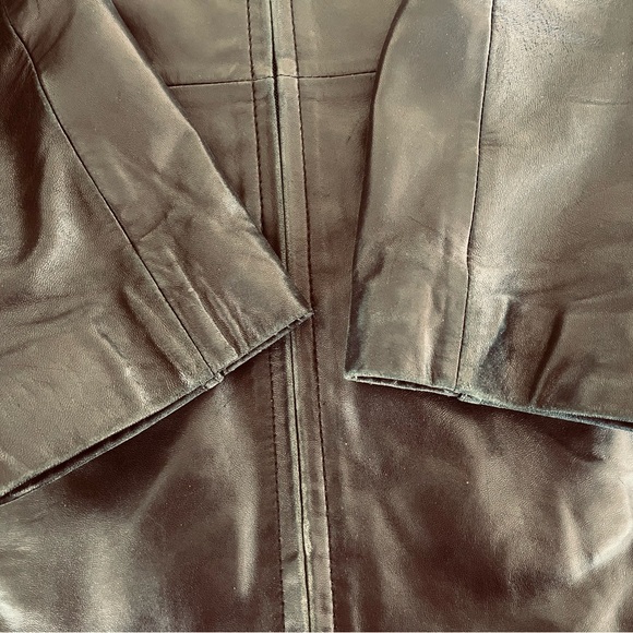 Vintage Nine West Black Leather Jacket M Petite - Picture 4 of 11